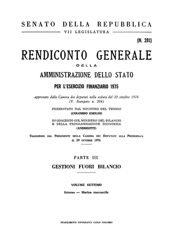 rendiconto amm Stato 1975